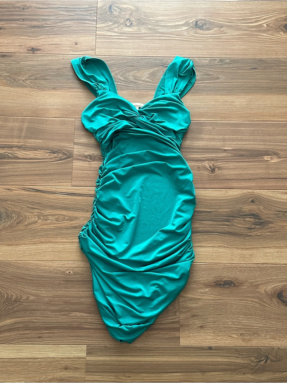 Forever 21 Teal Ruched Bodycon Dress